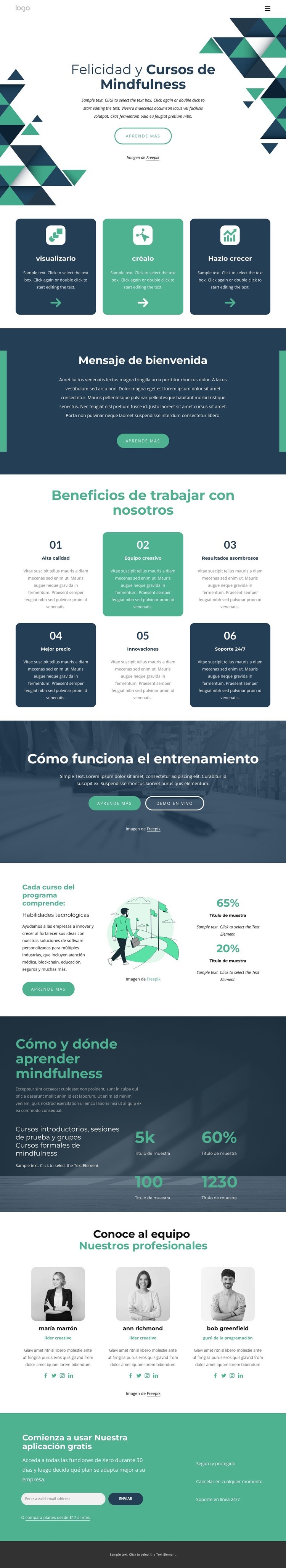 Los mejores cursos de atención plena Plantilla HTML5