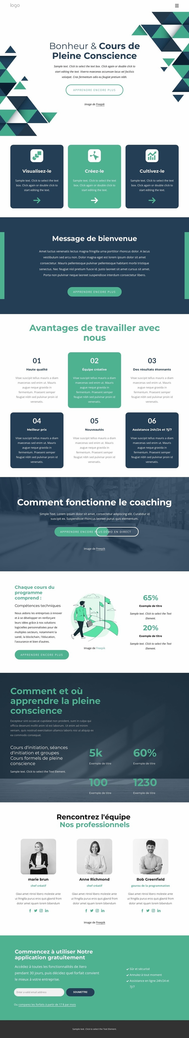 Les meilleurs cours de pleine conscience Conception de site Web