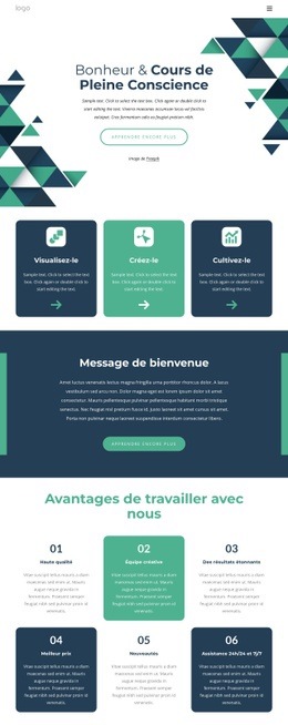 Page De Destination Du Site Web Pour Les Meilleurs Cours De Pleine Conscience