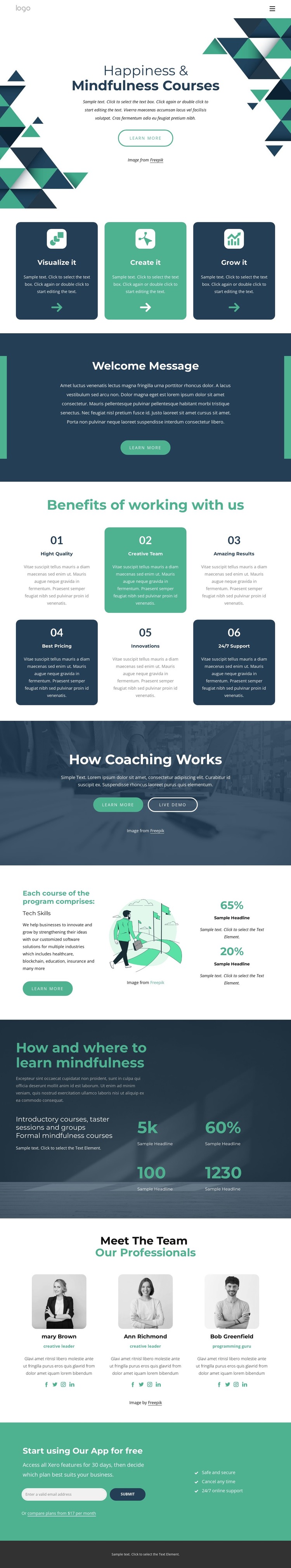 Top mindfulness courses HTML Template