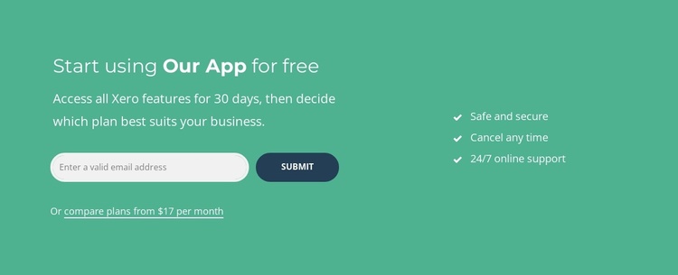 Start using our app for free Joomla Template