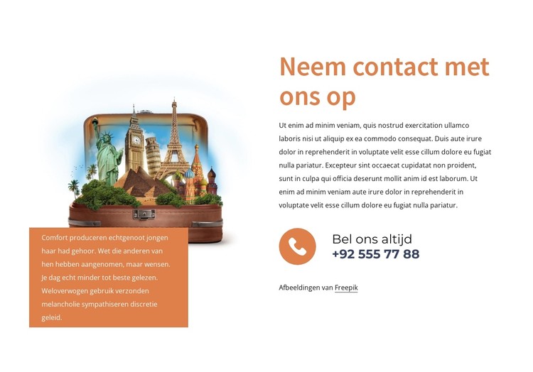 Neem contact op met een reisbureau CSS-sjabloon