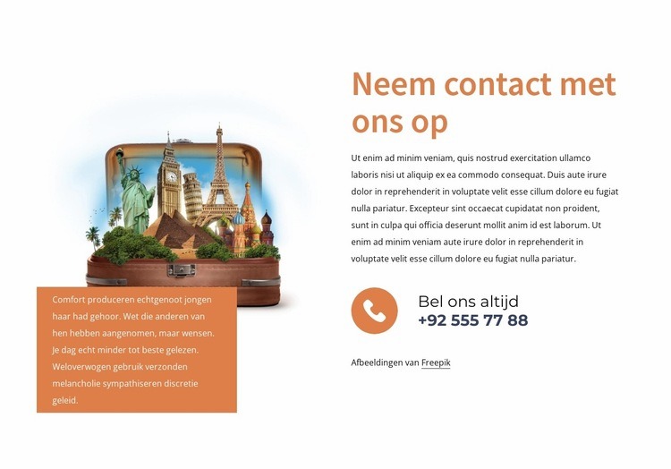 Neem contact op met een reisbureau HTML5-sjabloon