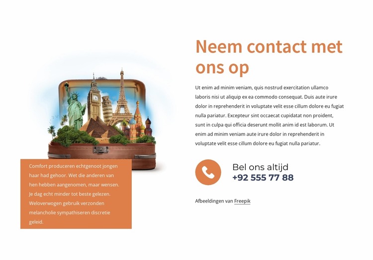 Neem contact op met een reisbureau Joomla-sjabloon