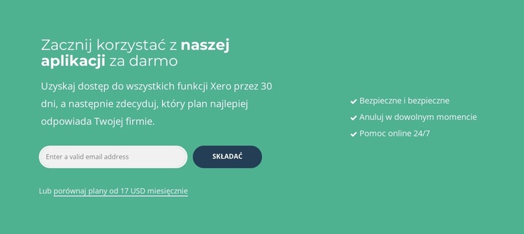 Zacznij korzystać z naszej aplikacji za darmo Motyw WordPress