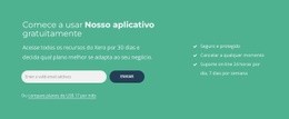 Comece A Usar Nosso Aplicativo Gratuitamente - Construtor De Sites Profissional