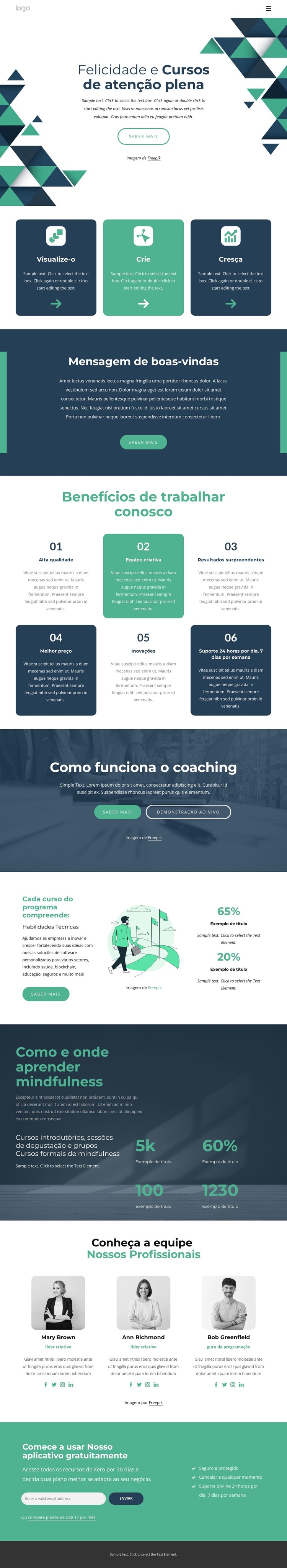 Principais cursos de atenção plena Template CSS