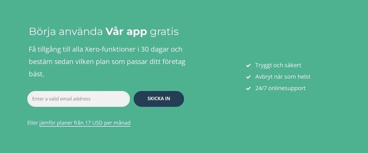 Börja använda vår app gratis HTML-mall