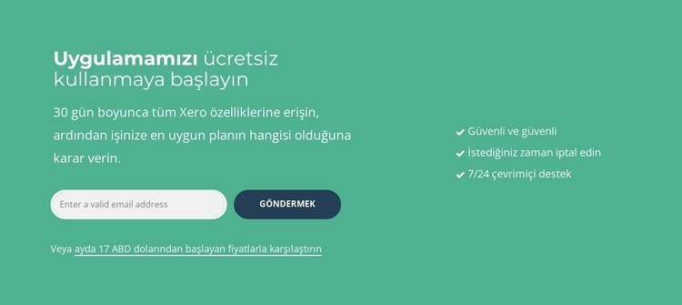 Uygulamamızı ücretsiz kullanmaya başlayın Web Sitesi Mockup'ı