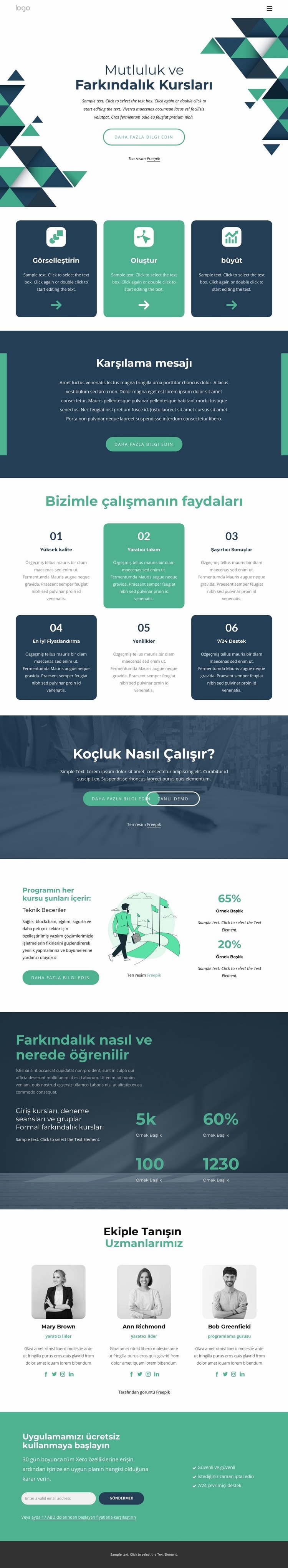 En iyi farkındalık kursları Web Sitesi Mockup'ı