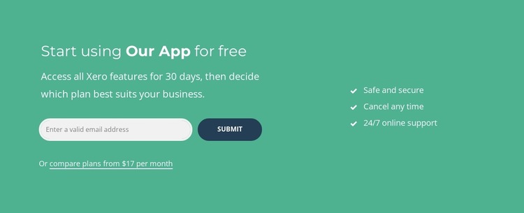 Start using our app for free Website Builder Templates