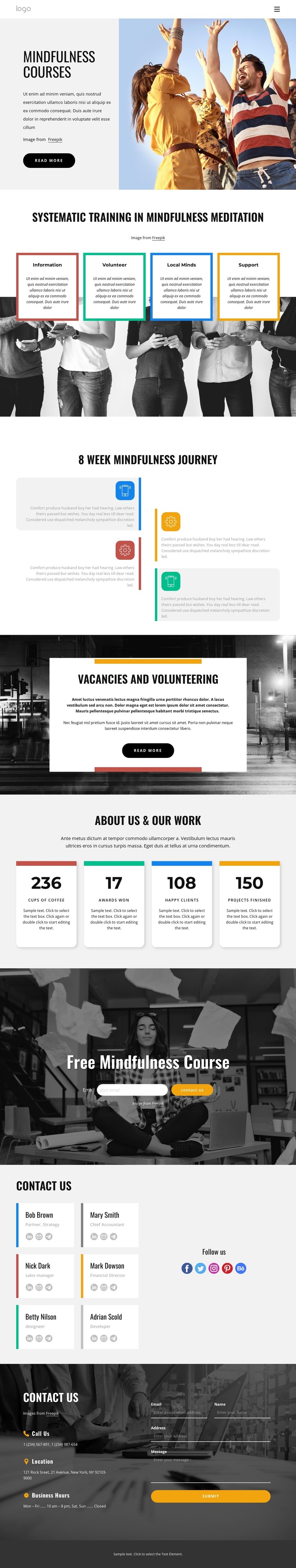 Online mindfulness classes CSS Template