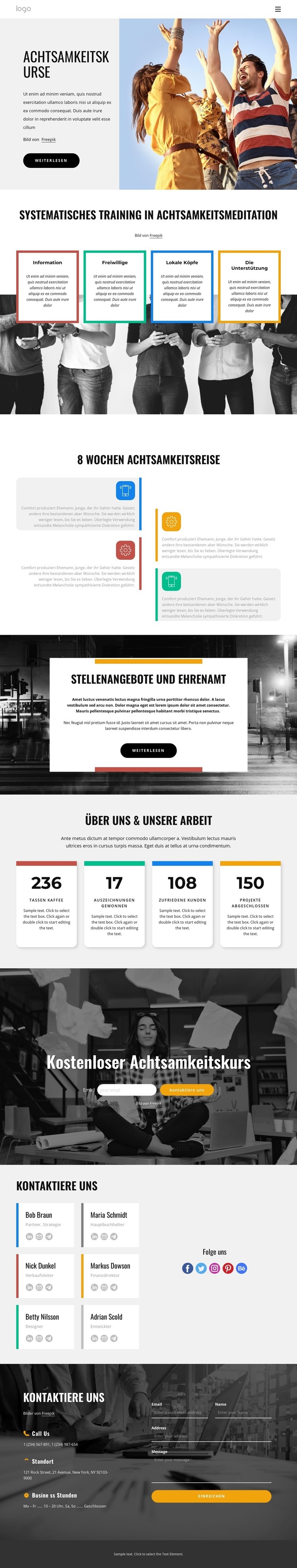 Online-Achtsamkeitskurse HTML5-Vorlage