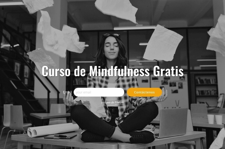 curso de mindfullness gratis Maqueta de sitio web
