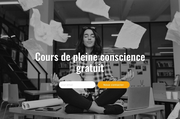 Cours de pleine conscience gratuit Maquette de site Web