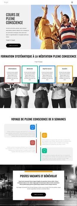 Cours De Pleine Conscience En Ligne : Modèle De Site Web Simple