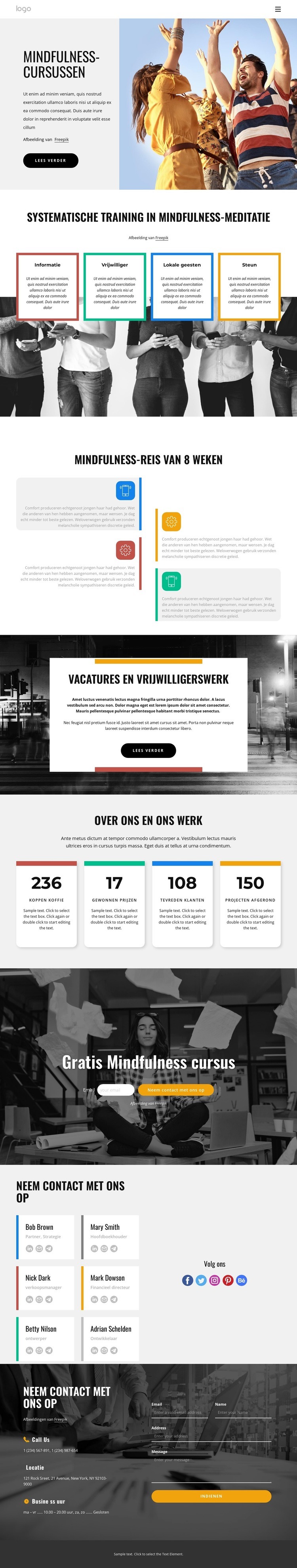 Online mindfulness lessen Website Builder-sjablonen