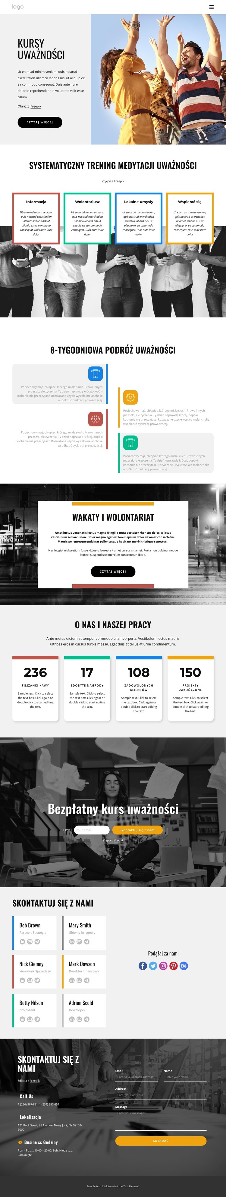 Zajęcia online mindfulness Szablon HTML5