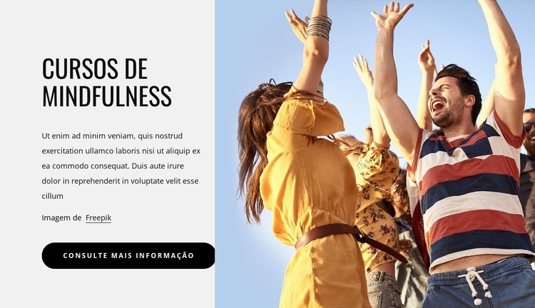 Principais cursos de atenção plena e meditação Modelo de site