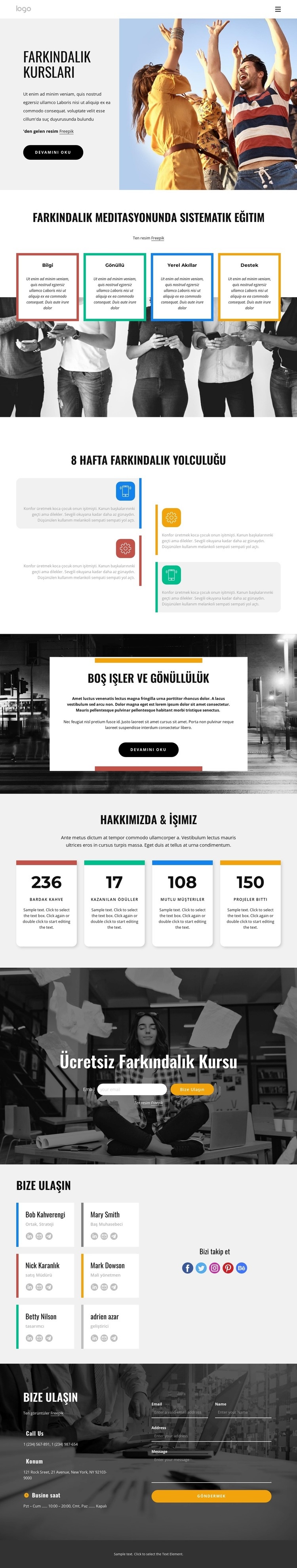 Çevrimiçi farkındalık dersleri HTML5 Şablonu