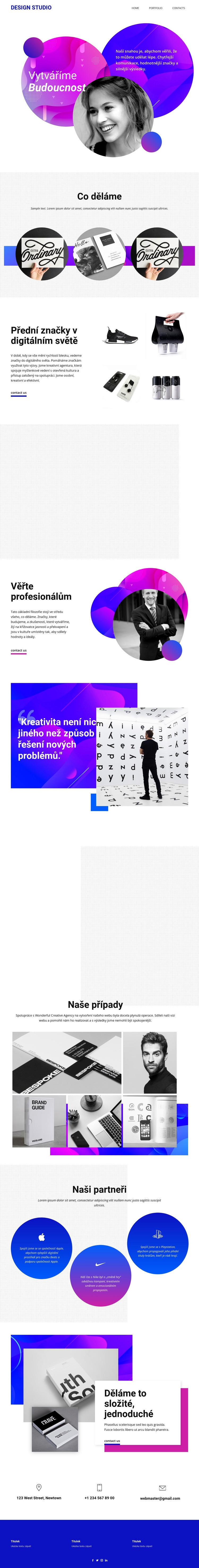 Design studia pro tvorbu obsahu Šablona