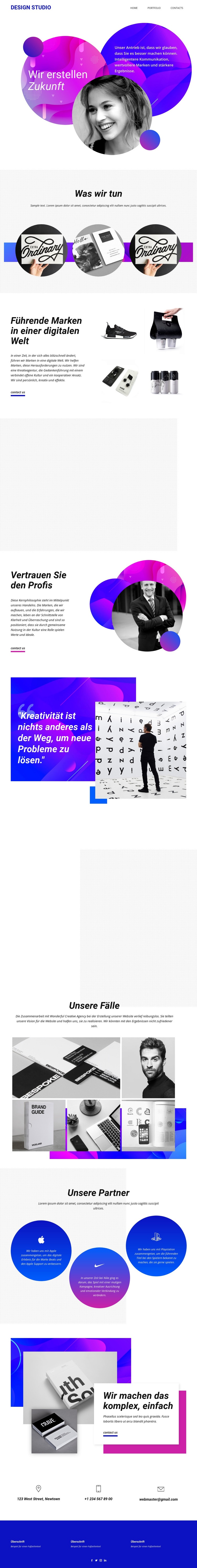 Zukünftige Brends mit feinster Kunst Landing Page