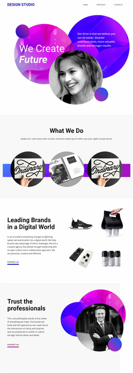 Web Page Design For Content Creation Studio Design