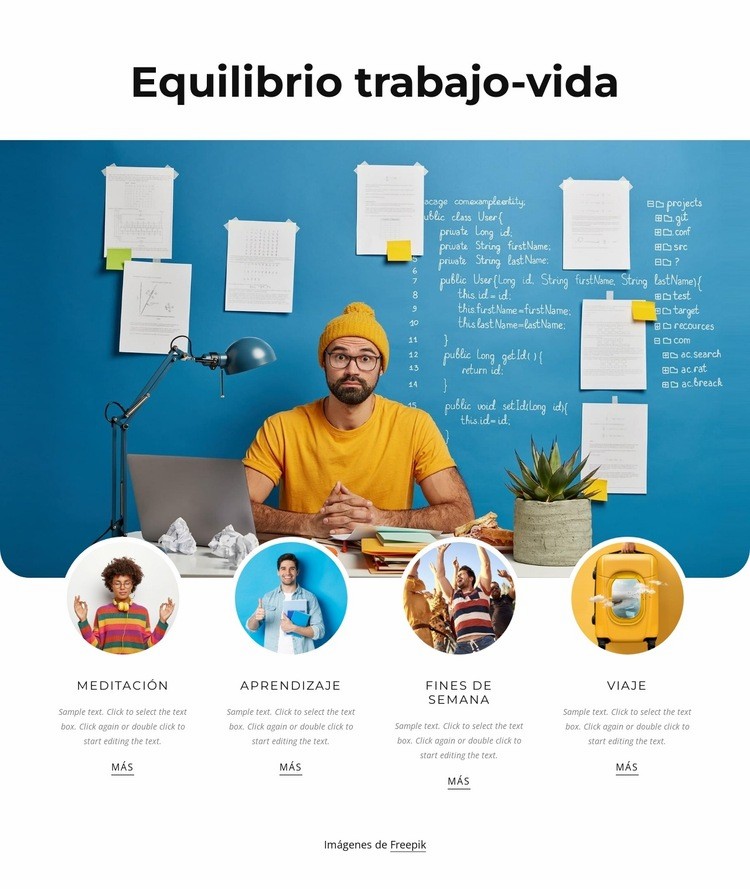 Encuentre el equilibrio de su vida laboral Creador de sitios web HTML