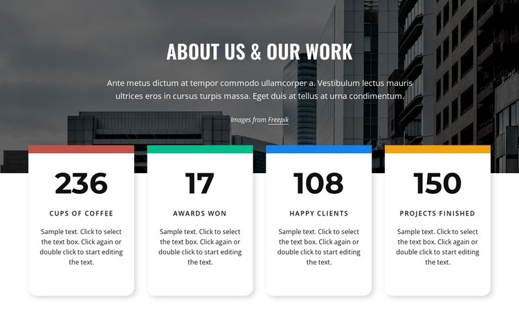 Counters in grid repeater Squarespace Template Alternative