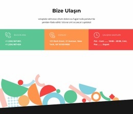Bize Ulaşın Woth Renkli Hücreler Için Kullanıma Hazır Site Tasarımı