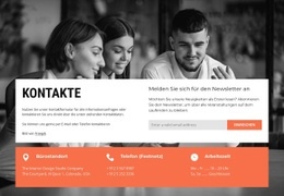 Homepage-Abschnitte Für Kontakte Mit Anmeldeformular