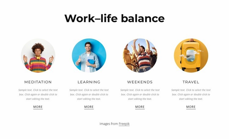 Work life balance and time management Homepage Design