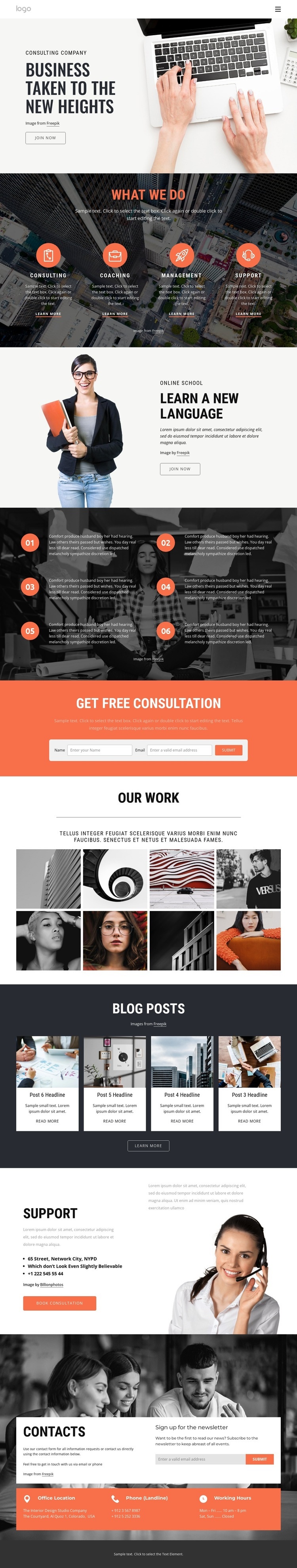 How consulting helps to speed up success Homepage Design