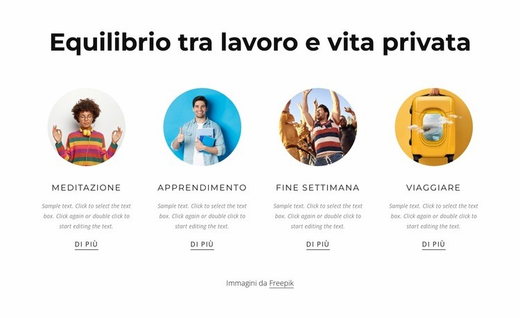 Equilibrio tra vita lavorativa e gestione del tempo Mockup del sito web