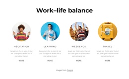 Work Life Balance And Time Management - Modern One Page Template
