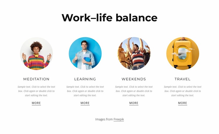 Work life balance and time management Website Mockup