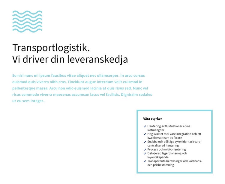 Text och vågor CSS -mall