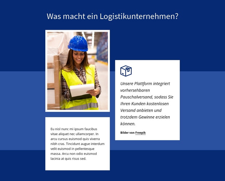 Transportlogistik HTML5-Vorlage