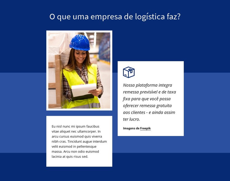 Logística de transporte Landing Page