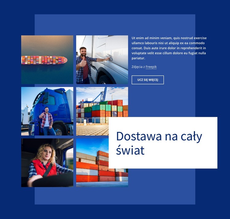 Dostawa na cały świat Szablony do tworzenia witryn internetowych