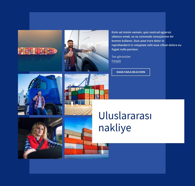 Uluslararası nakliye Açılış sayfası