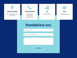 Kontaktieren Sie Uns Formular Und Adresse HTML-Vorlage