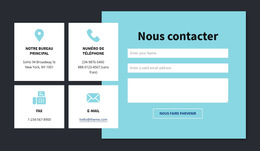 Bloc D'Informations De Contact : Modèle De Site Web Simple