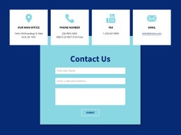 Contact us form and adress - Html Code Example by Nicepage