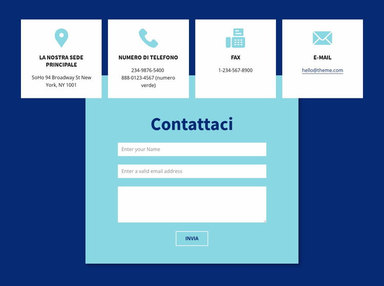 Contattaci modulo e indirizzo Modello Joomla