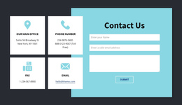 Exclusive One Page Template For Contact Info Block