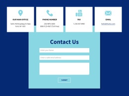 HTML Page Design For Contact Us Form And Adress
