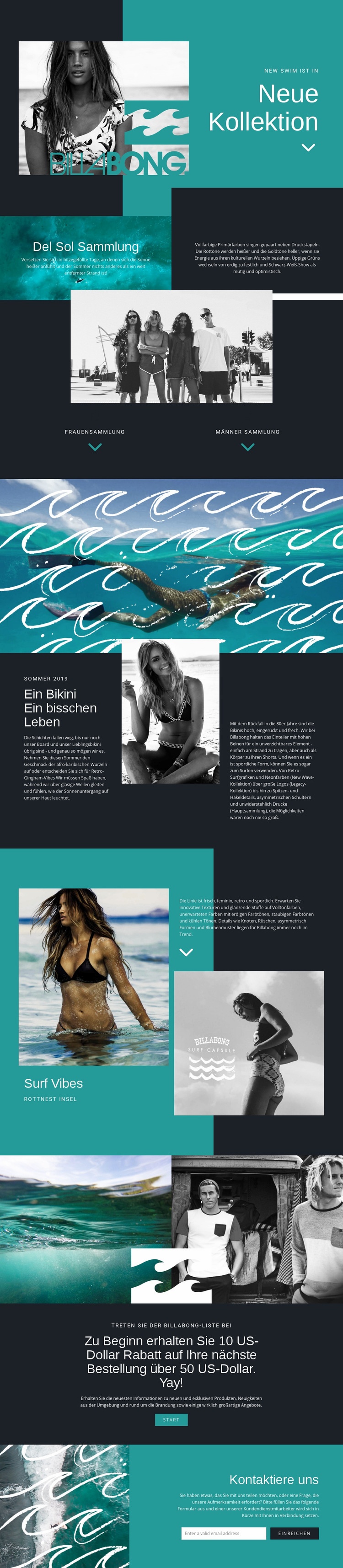 Billabong Website design