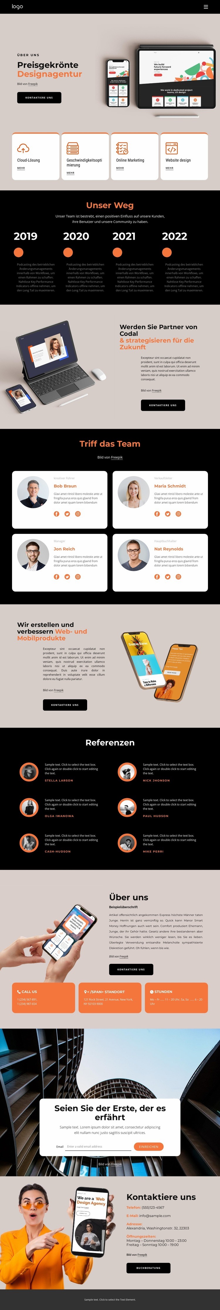 Inspirierende Digitalagentur Website design