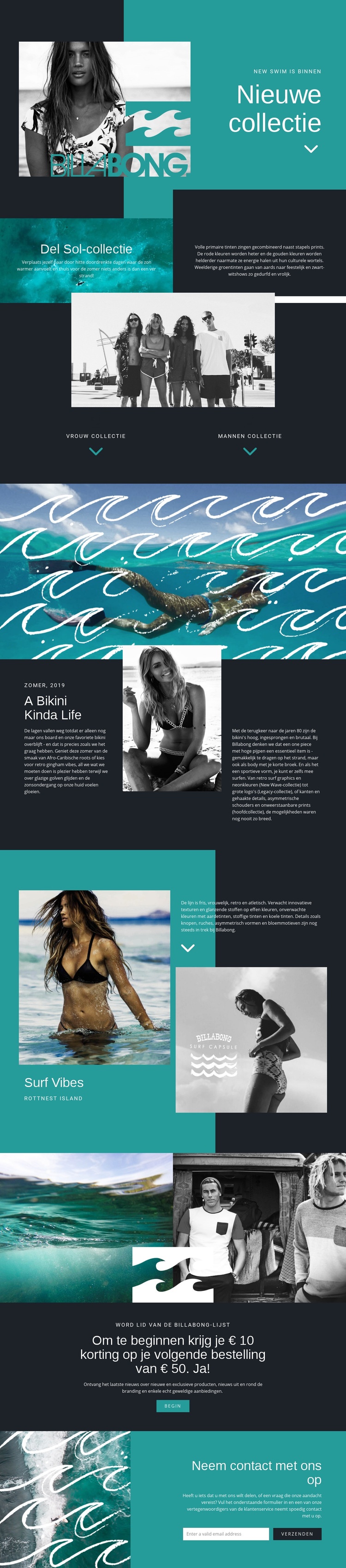 Billabong Website Builder-sjablonen